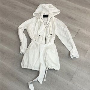 DONNA KARAN Women's White Hooded Jacket
